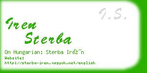 iren sterba business card